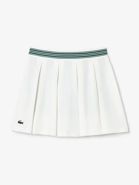 Lacoste Womens Sport Pique Tennis Skirt Skirt  NWT Size 0 (32) White Pleats